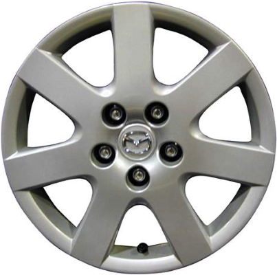 Mazda 6 2005-2008, Plastic 7 Spoke, Single Hubcap or Wheel Cover For 16 Inch Steel Wheels. Hollander Part Number H56551.